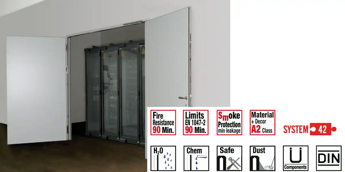 Séparation résistante au feu.