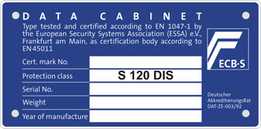 EN 1047-1 ECB-S label KASO DS4090 DS4200 DS4300 DS4400