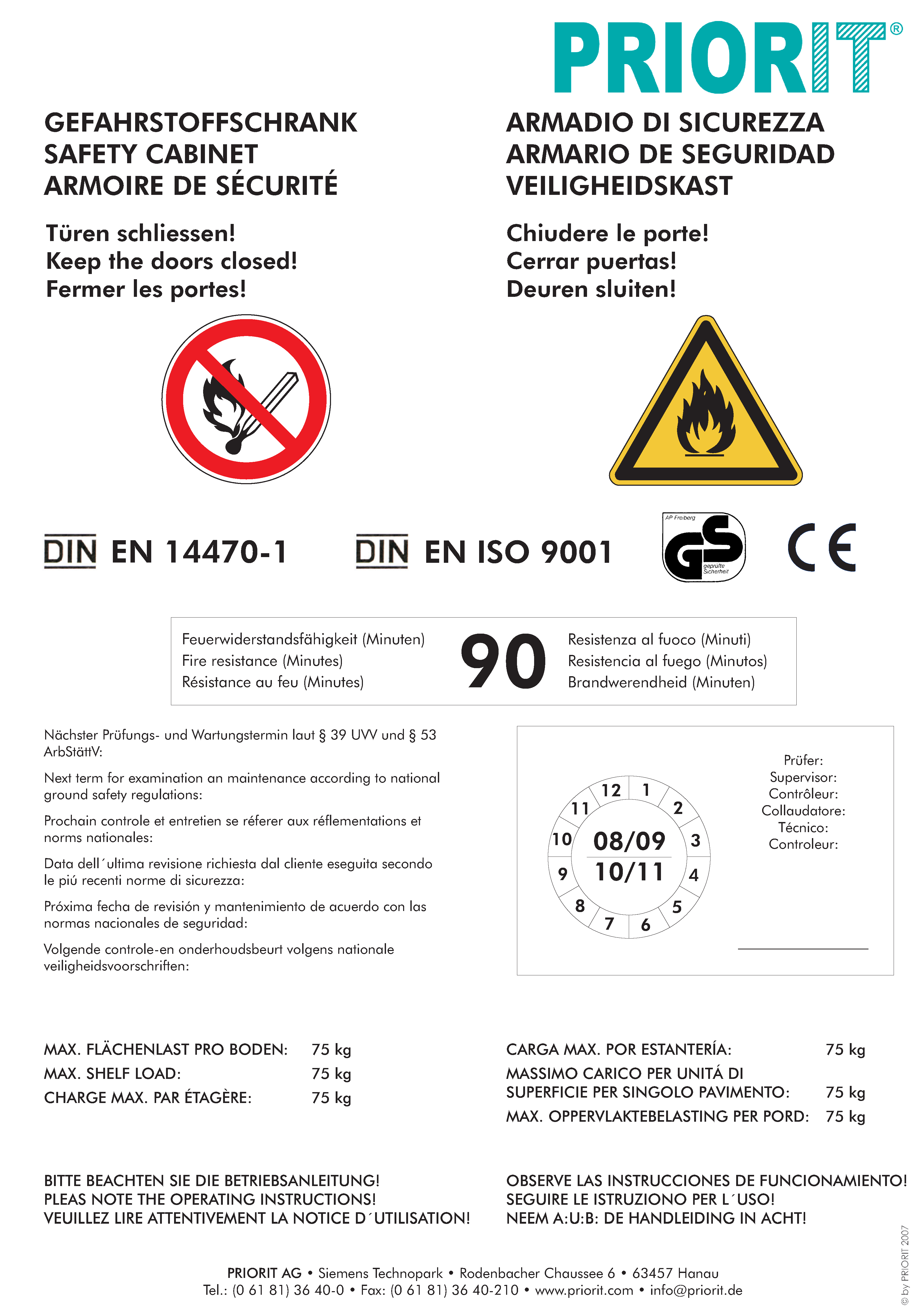 Certificat série AF 90 minutes